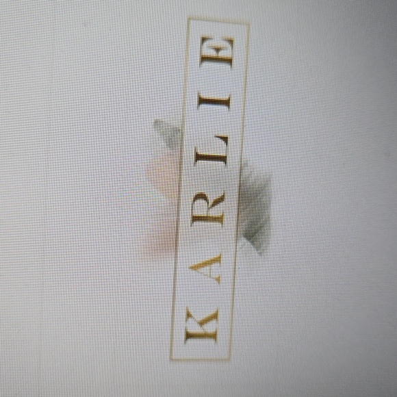 Karlie Poppy Stripe Puff Sleeve Ruffle Button Up Top Pink White Red M EUC - Picture 6 of 11